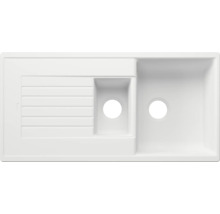 Spoelbak met afdruiprek en twee wasbakken