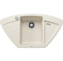 Hoekspoelbak van silgranit met afdruipvlak