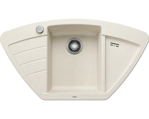 Hoekspoelbak van silgranit met afdruipvlak