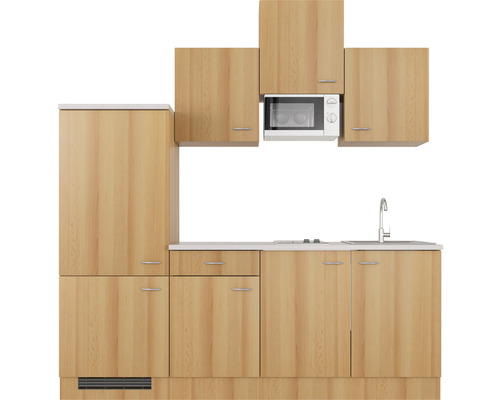 Keukenblok met onderkasten, bovenkasten en magnetron