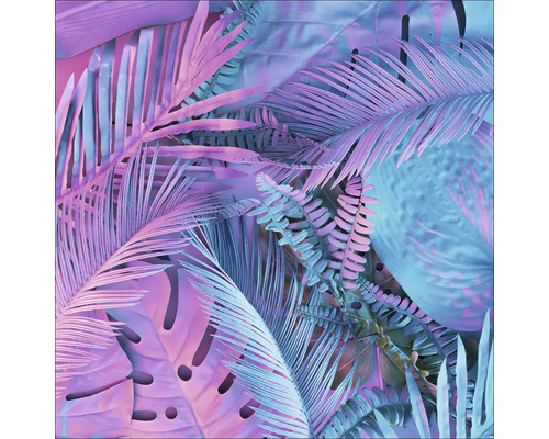 Tropische bladeren, zoals Monstera en palmen, in arrangement