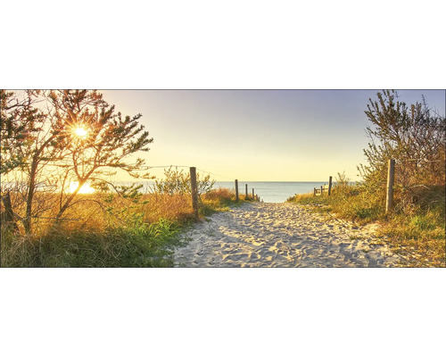 Zandpad naar de zee met zon