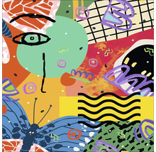 Abstracte illustratie met geometrische vormen en gezichtskenmerken