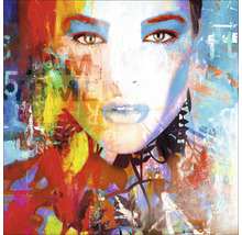 Abstract vrouwenportret op canvas