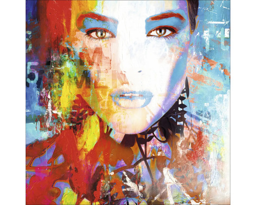 Abstract vrouwenportret op canvas