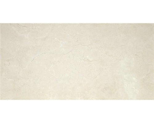 Wand- en vloertegel Lail cream gepolijst 60x120 cm gerectificeerd Tegel met marmerlook