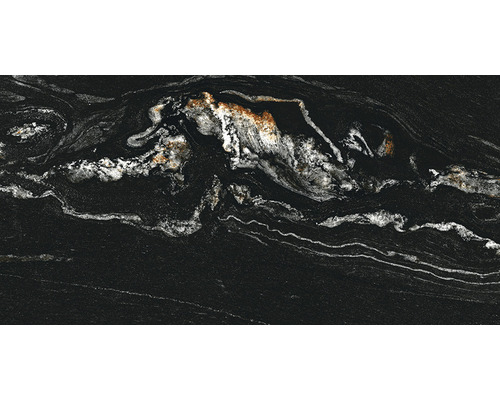 Wand- en vloertegel Leatos negro gepolijst 60x120 cm gerectificeerd