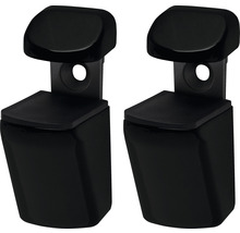 Twee zwarte luidsprekerbeugels voor wandmontage