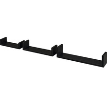Drie zwarte wandplanken in verschillende maten