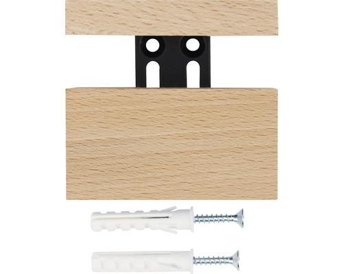 Houten plank met montageaccessoires, inclusief pluggen en schroeven