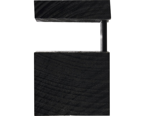 Detailopname van een zwart houten deurkozijn