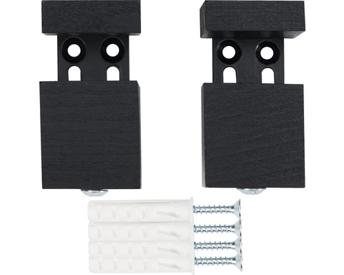 Twee rolgordijnen, pluggen en schroeven voor bevestiging