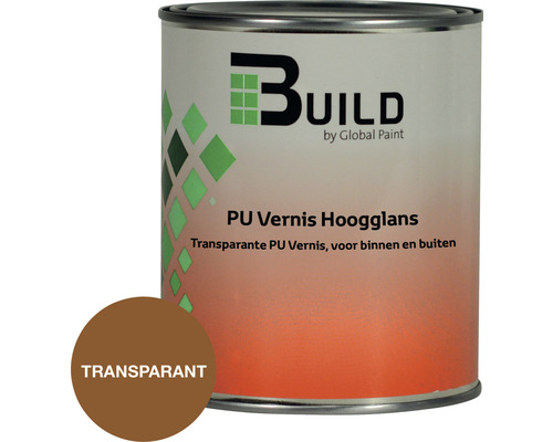 BUILD PU vernis hoogglans kleurloos 750 ml Blik transparante polyurethaan vernis voor binnen en buiten van Build by Global Paint