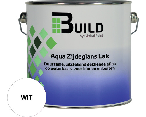 BUILD Aqua lak zijdeglans wit 2,5 l