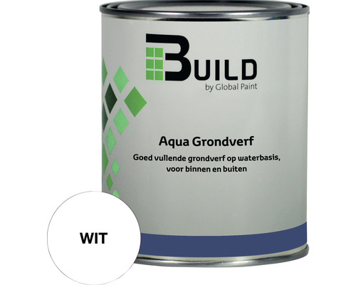 BUILD Aqua grondverf wit 750 ml