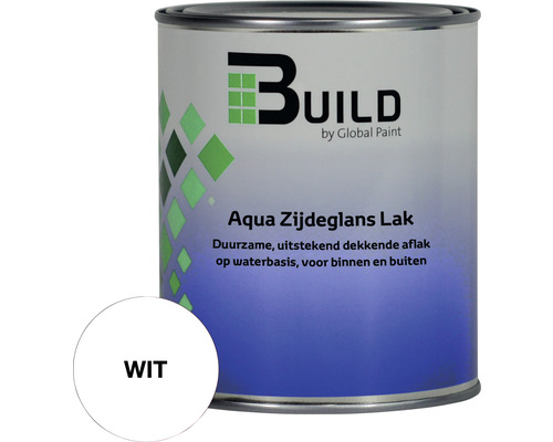 BUILD Aqua lak zijdeglans wit 750 ml Witte zijdeglanslak voor binnen en buiten