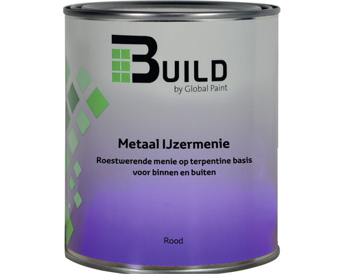 BUILD Metaal ijzermenie roodbruin 750 ml Blik metaal ijzermenie roestwerende menie voor binnen en buiten