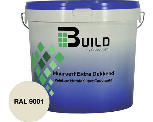 BUILD Muurverf extra dekkend RAL 9001 5 l Emmer met extra dekkende muurverf, RAL 9001