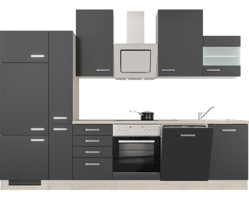 Complete keuken met elektrische apparaten, gootsteen en afzuigkap