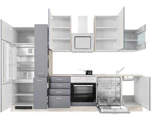 Complete keuken met apparatuur, kasten, laden en spoelbak