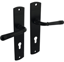 INTERSTEEL Deurkruk paar Helena op schild met profielcilindergat PC72 zwart mat