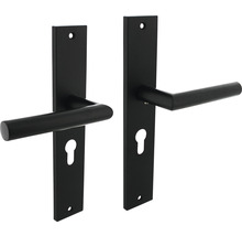 Zwarte langschild deurklinkset voor binnendeuren