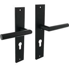 INTERSTEEL Deurkruk paar Bastian op schild met profielcilindergat PC72 zwart mat