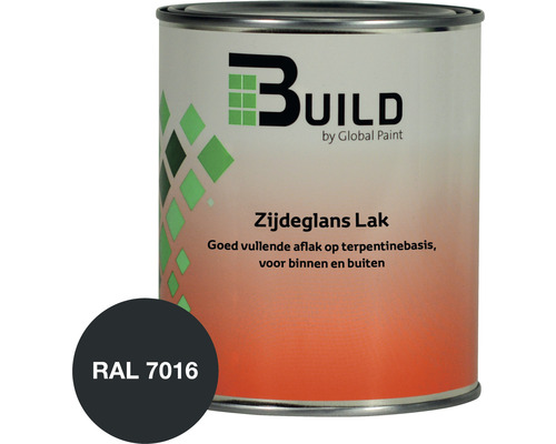 BUILD Zijdeglans lak RAL 7016 750 ml Build by Global Paint zijdeglans lak verfblik