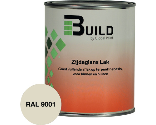 BUILD Zijdeglans lak RAL 9001 750 ml
