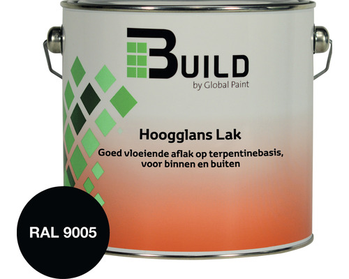 BUILD Hoogglans lak RAL 9005 2,5 l