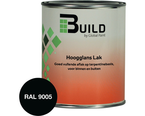 BUILD Hoogglans lak RAL 9005 750 ml