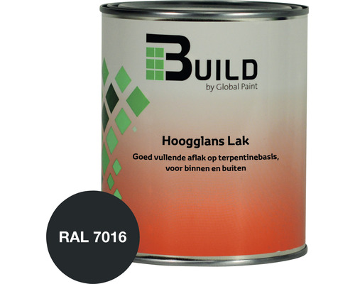 BUILD Hoogglans lak RAL 7016 750 ml