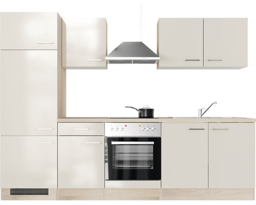 Complete keuken met gootsteen, kookplaat, oven, afzuigkap en kasten