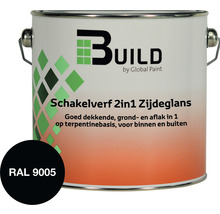 BUILD Schakelverf 2in1 grondlak en aflak RAL 9005 2,5 l