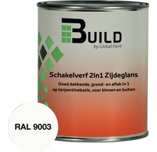 BUILD Schakelverf 2in1 grondlak en aflak RAL 9003 750 ml