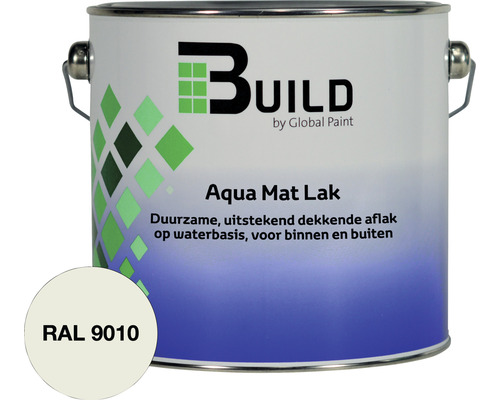 BUILD Aqua lak mat RAL 9010 2,5 l