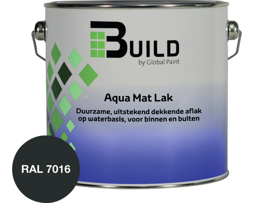 BUILD Aqua lak mat RAL 7016 2,5 l