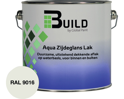BUILD Aqua lak zijdeglans RAL 9016 2,5 l