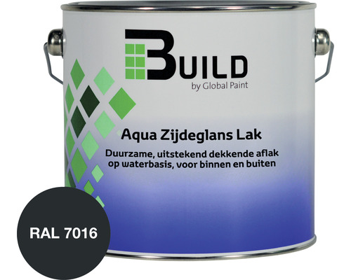 BUILD Aqua lak zijdeglans RAL 7016 2,5 l