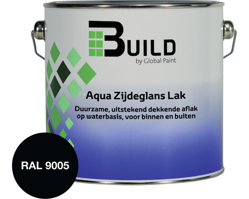 BUILD Aqua lak zijdeglans RAL 9005 2,5 l