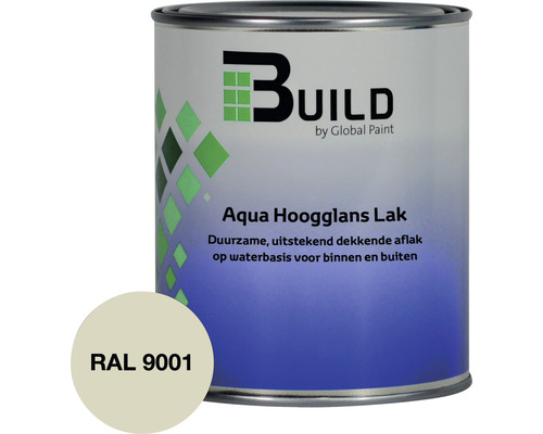 BUILD Aqua lak hoogglans RAL 9001 750 ml