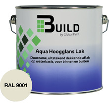 BUILD Aqua lak hoogglans RAL 9001 2,5 l