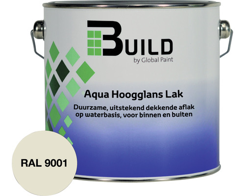 BUILD Aqua lak hoogglans RAL 9001 2,5 l