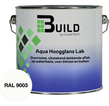 BUILD Aqua lak hoogglans RAL 9003 2,5 l