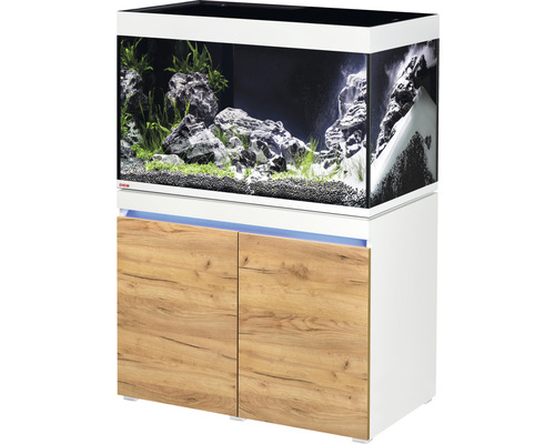 EHEIM Aquariumcombinatie Incpiria 330 met LED-verlichting en verlichte alpen/eiken onderkast