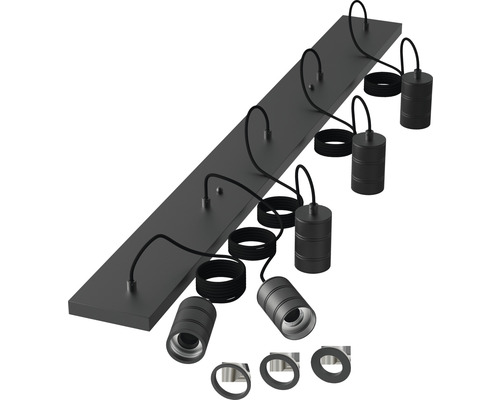 CALEX Hanglamp met 5 fittingen E27 zwart