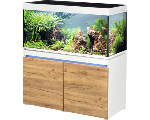 EHEIM Aquariumcombinatie Incpiria 430 L met LED-verlichting en verlichte onderkast alpen/eiken 130x60x144 cm