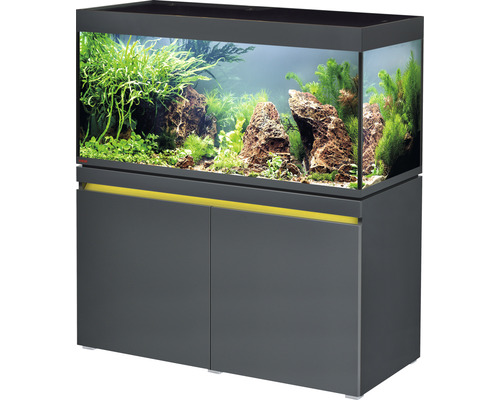 EHEIM Aquariumcombinatie Incpiria 430 L met LED-verlichting en verlichte onderkast grafiet 130x60x144 cm