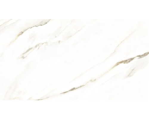 Wand- en vloertegel Golden white mat 60x120 cm gerectificeerd Witte tegel met marmerlook