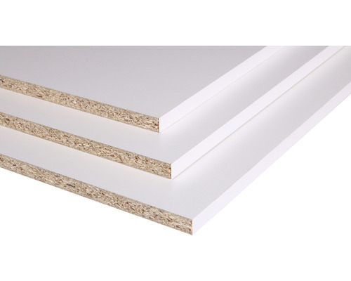 Meubelpaneel wit tweezijdig afgewerkt 18x400x1830 mm Drie witte gecoate spaanplaten